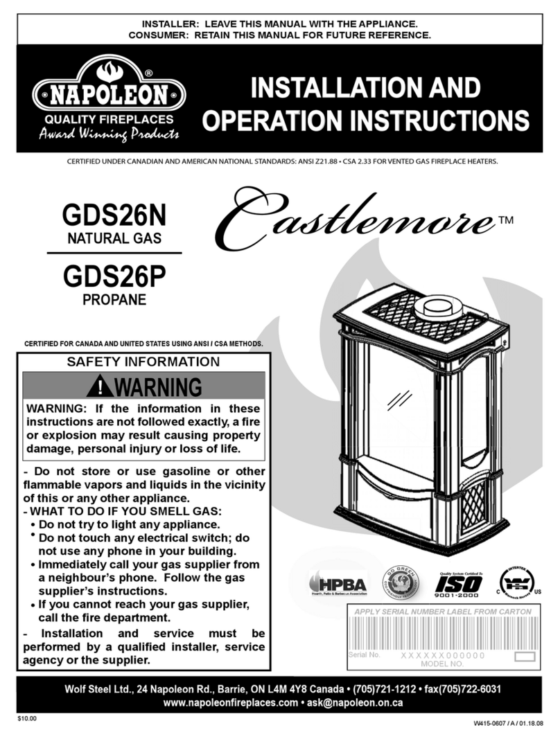 Napoleon Castlemore GDS26N User manual Napoleon Castlemore GDS26N User manual