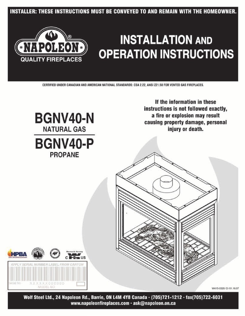 Napoleon BGNV40-N User manual
