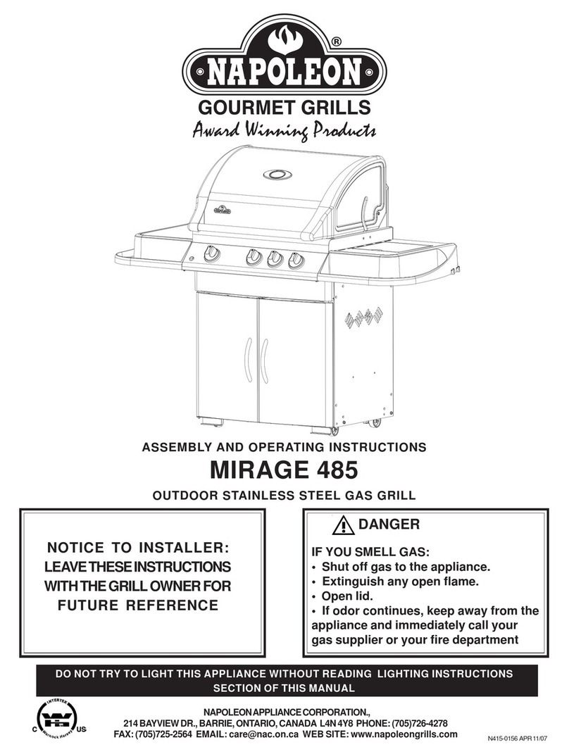Napoleon MIRAGE 485 Assembly and operating instructions