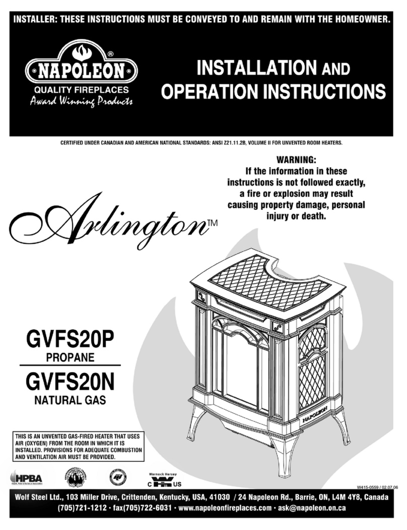 Napoleon Arlington GVFS20N User manual