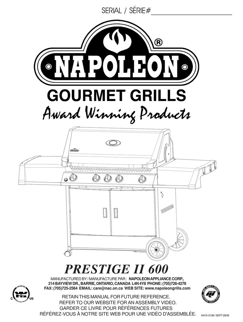 Napoleon PRESTIGE II PRESTIGE II 600 user manual Napoleon PRESTIGE II PRESTIGE II 600 user manual