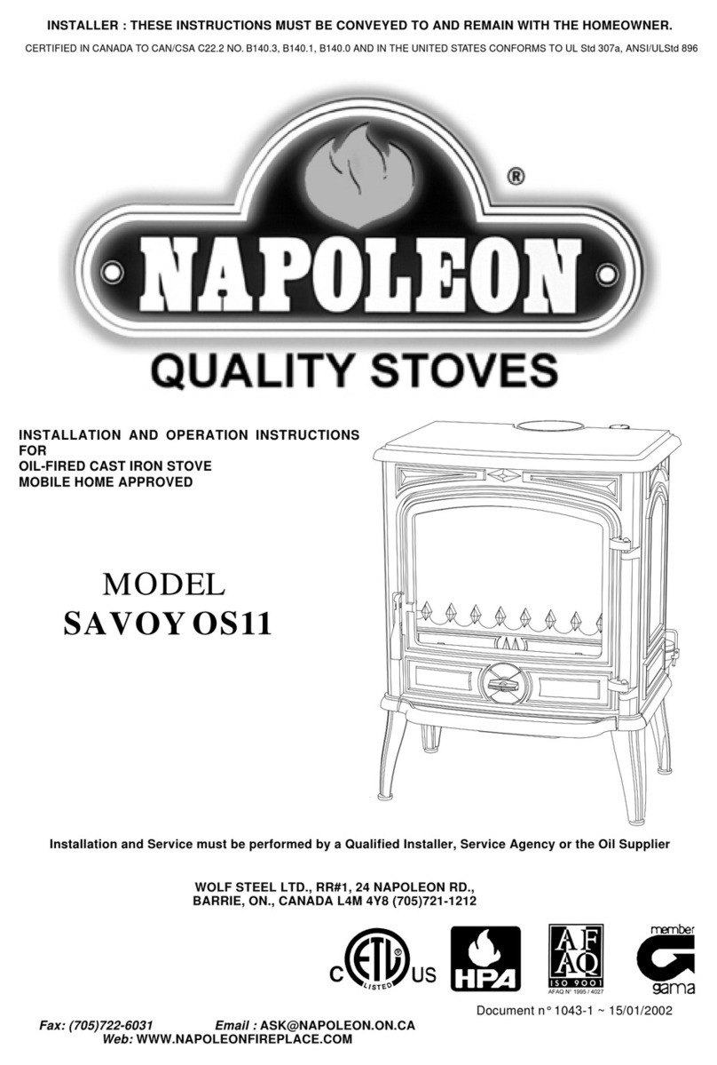 Napoleon SAVOY OS11 User manual