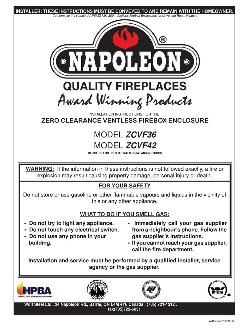 Napoleon ZCVF36 User manual