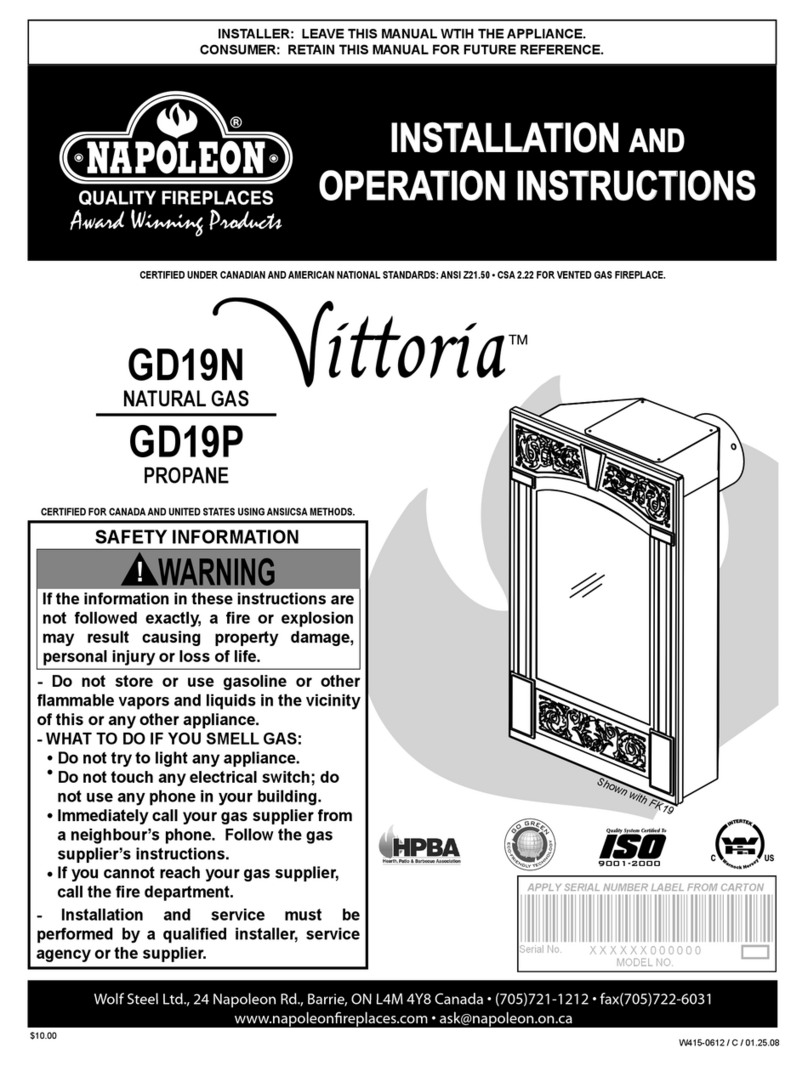 Napoleon Vittoria GD19N User manual Napoleon Vittoria GD19N User manual