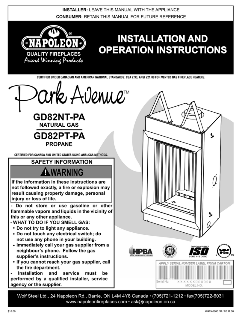 Napoleon Park Avenue GD82NT-PA User manual Napoleon Park Avenue GD82NT-PA User manual