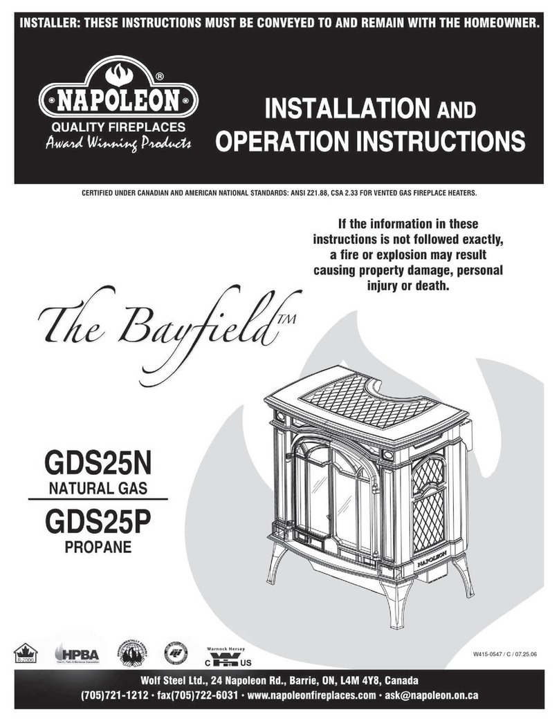 Napoleon Bayfield GDS25P User manual