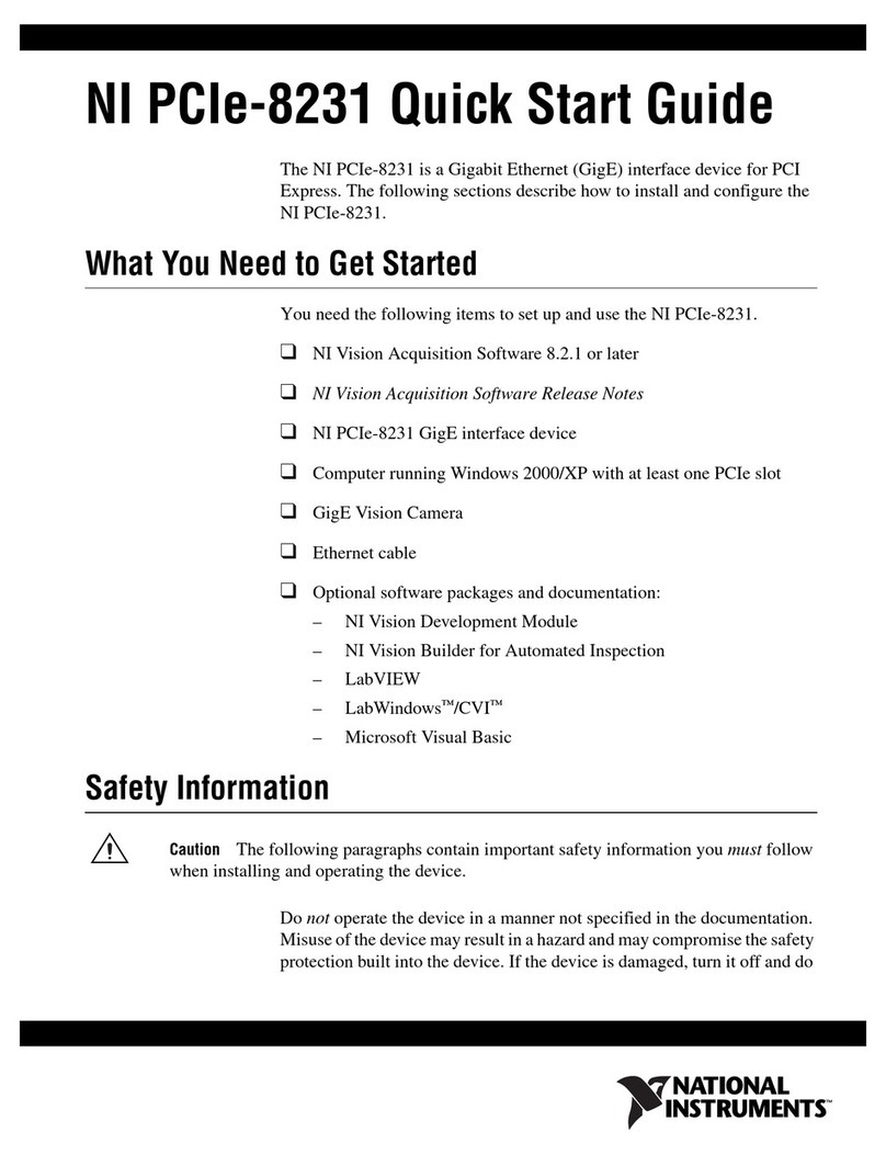 National Instruments Gigabit Ethernet (GigE) Interface Device NI... User manual
