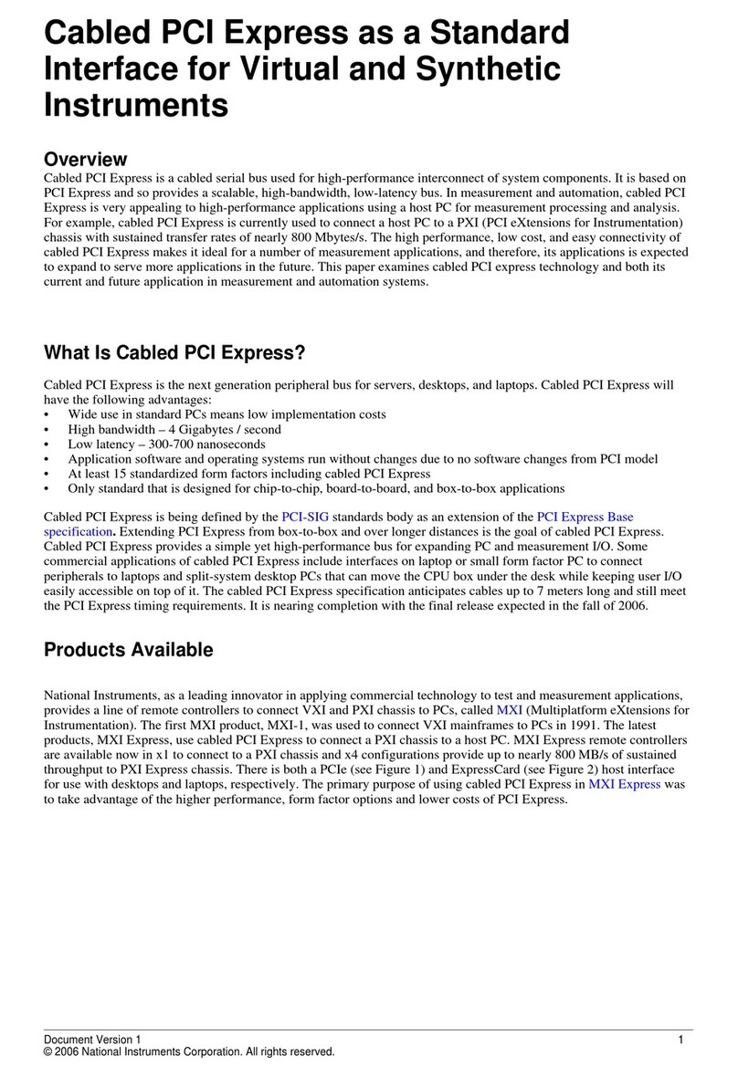National Instruments Cabled PCI Express Specification sheet