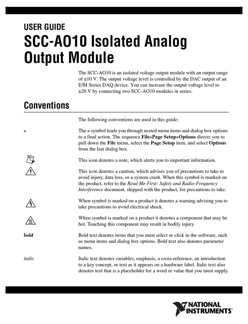 National Instruments Isolated Analog Output Module SCC-AO10 User manual National Instruments Isolated Analog Output Module SCC-AO10 User manual
