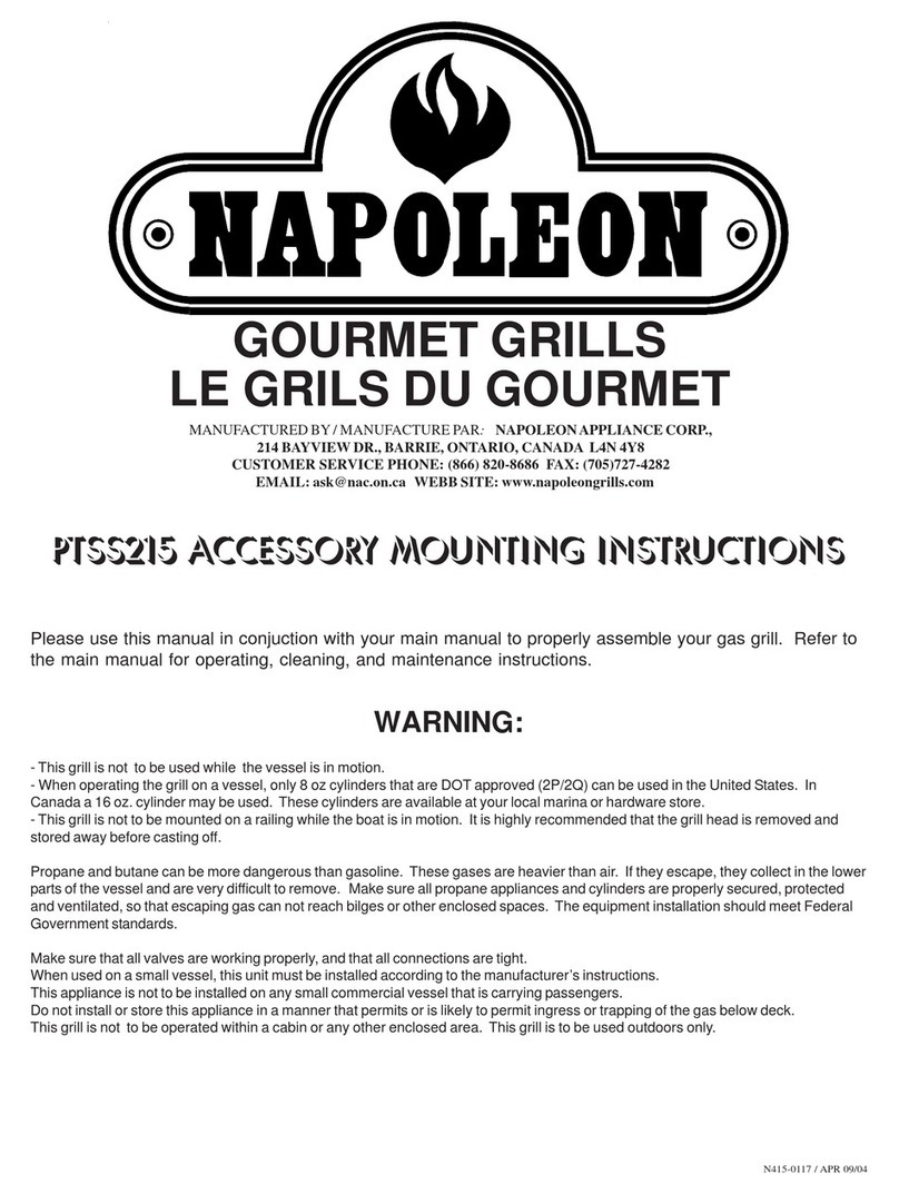 Napoleon PTSS215 E Mounting instructions