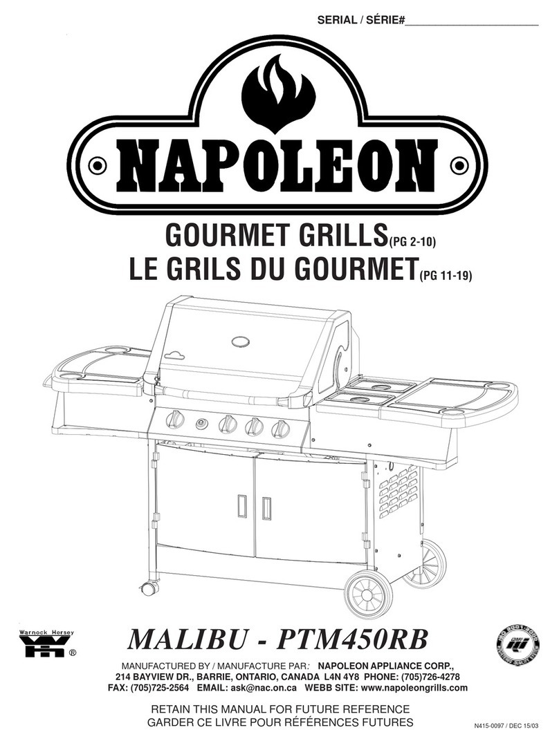 Napoleon MALIBU PTM450RB User manual