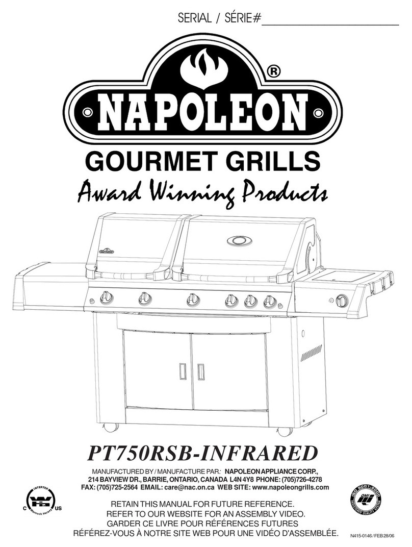 Napoleon PT750RSB User manual Napoleon PT750RSB User manual