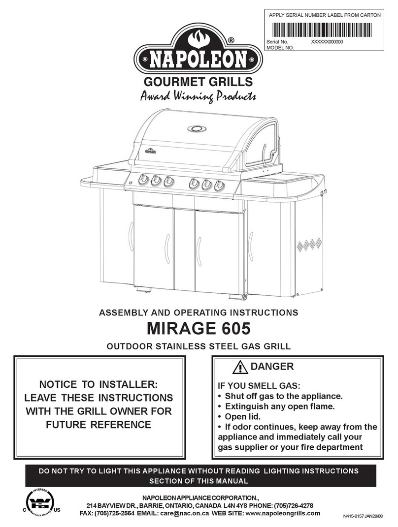 Napoleon MIRAGE 605 Assembly and operating instructions