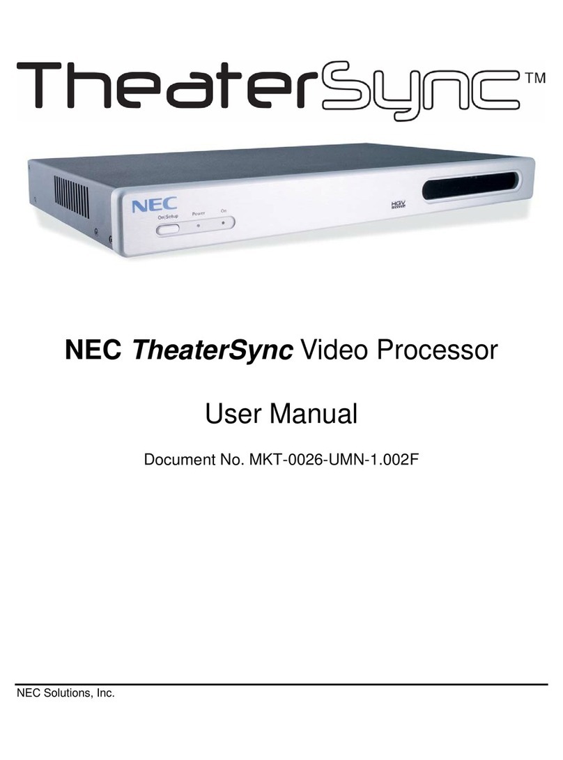 NEC TheaterSync Video Processor user manual