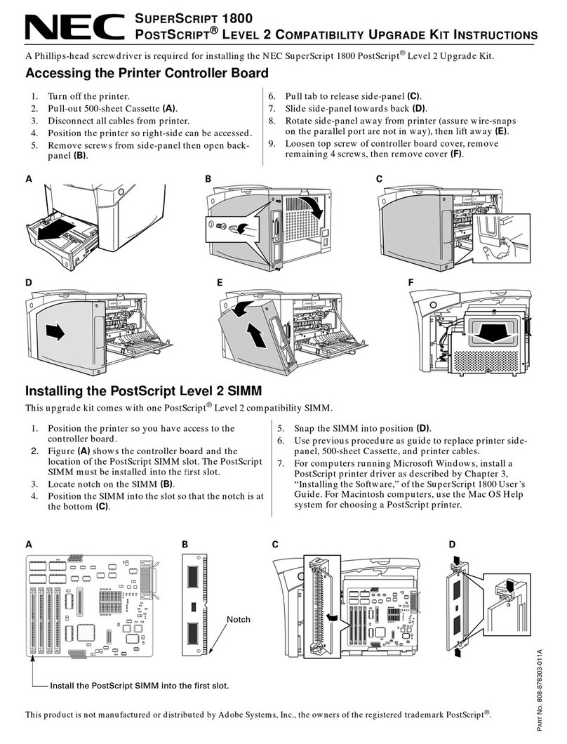 NEC SuperScript 1800 instructions