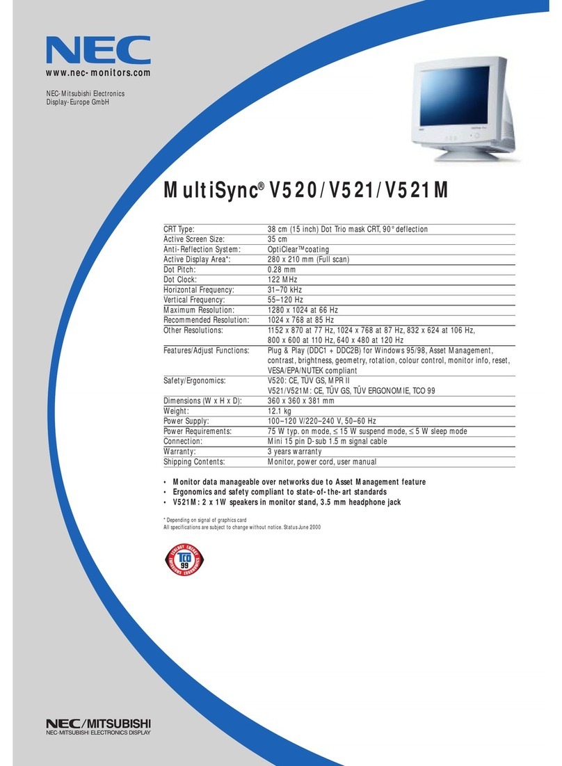 NEC MultiSync V520 User manual