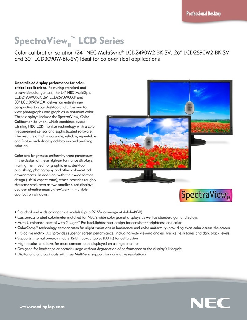NEC LCD2490W2-BK-SV - MultiSync - 24" LCD... User manual