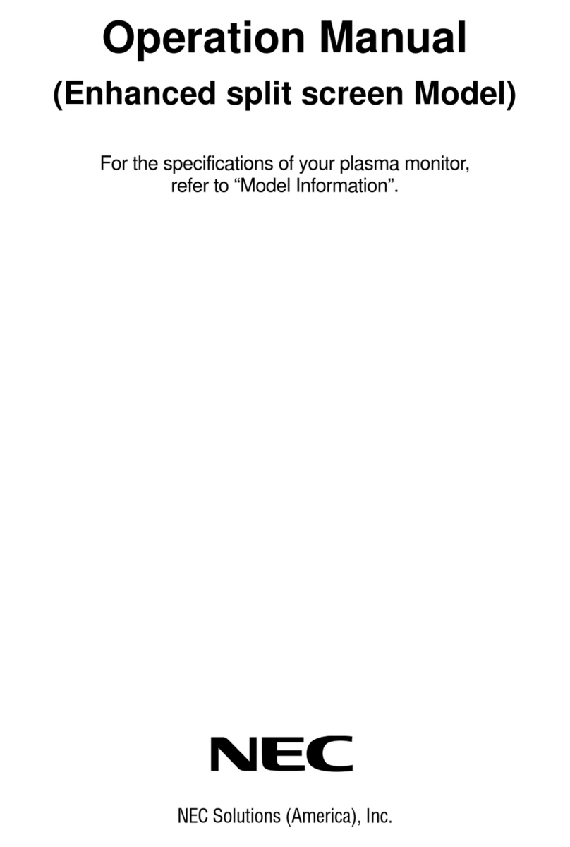 NEC Plasma Monitor User manual