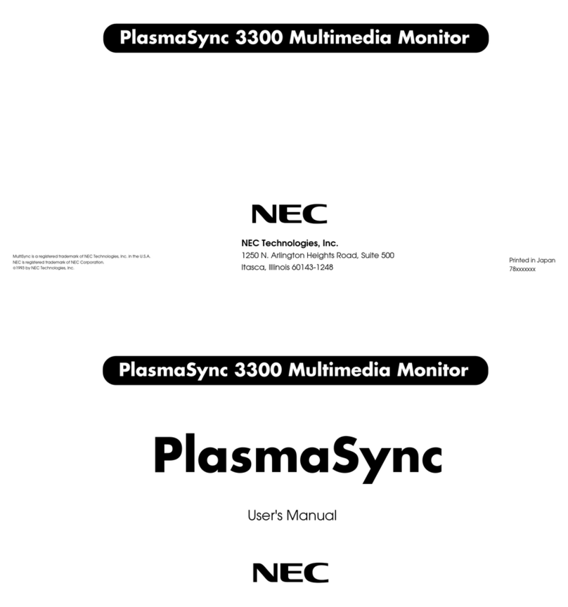 NEC PlasmaSync 3300 user manual