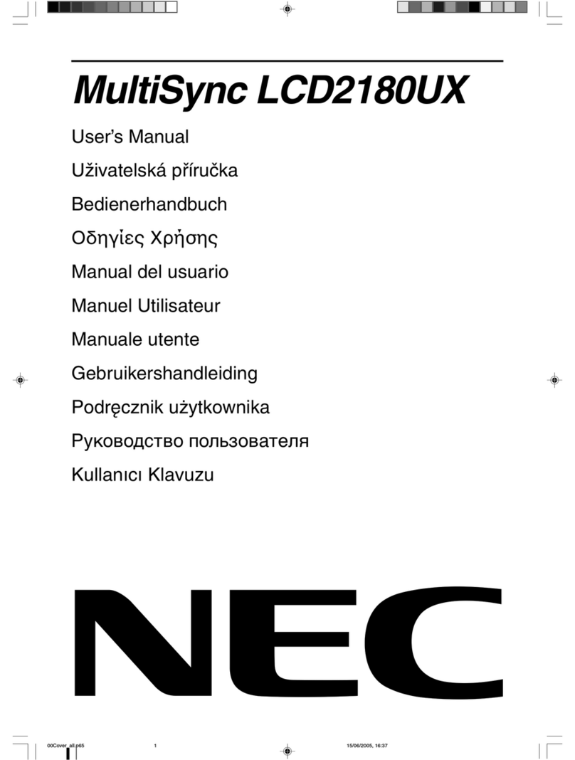 NEC MultiSync LCD2180UX User manual