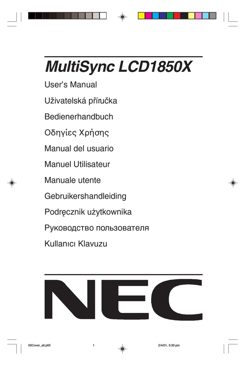 NEC Multisync LCD1850X User manual