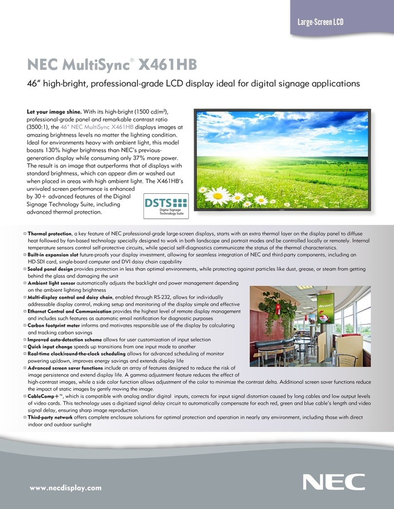 NEC X461HB - MultiSync - 46" LCD Flat Panel... User manual