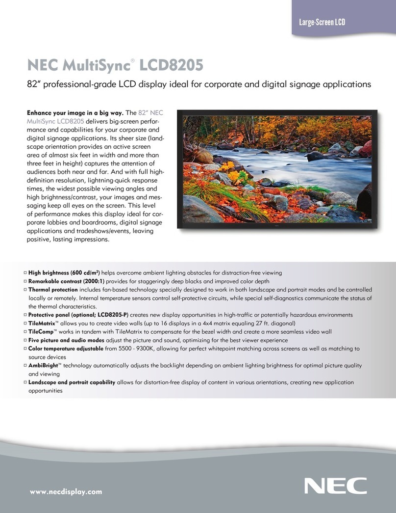 NEC LCD8205 - MultiSync - 82" LCD Flat Panel... User manual