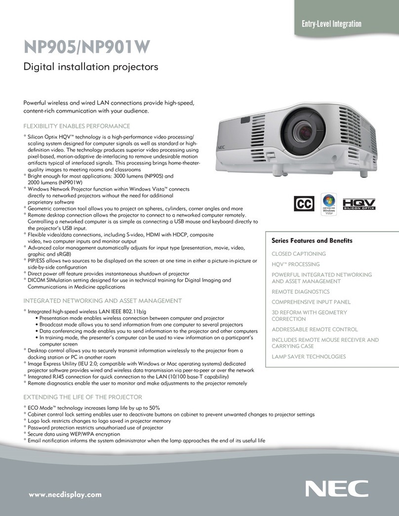 NEC NP901W User manual