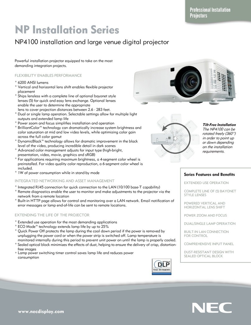 NEC NP4100 Series Specifications