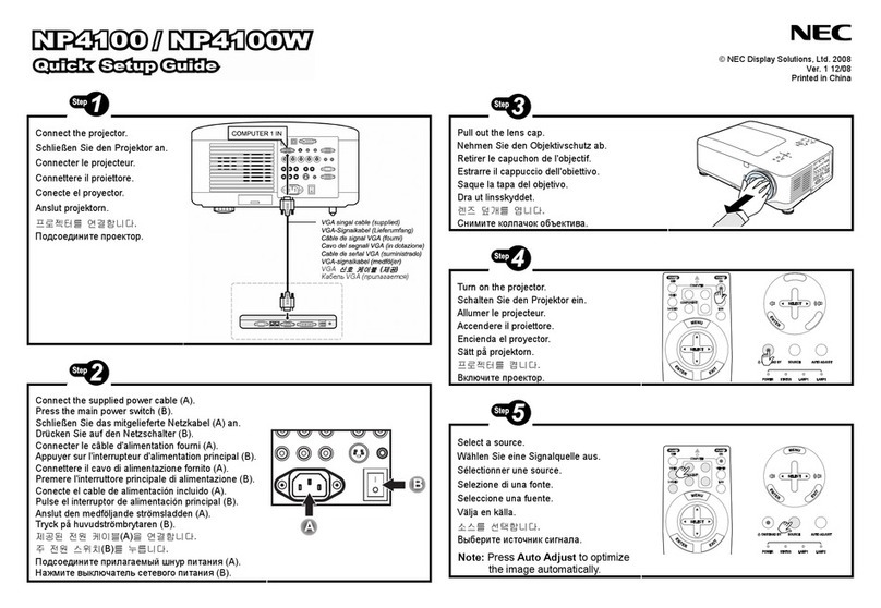 NEC NP4100W - WXGA DLP Projector User manual