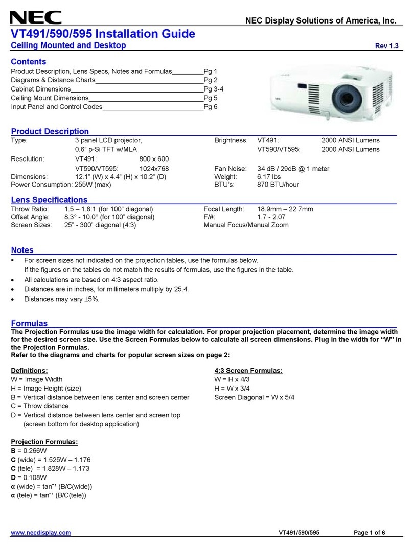 NEC VT491 User manual