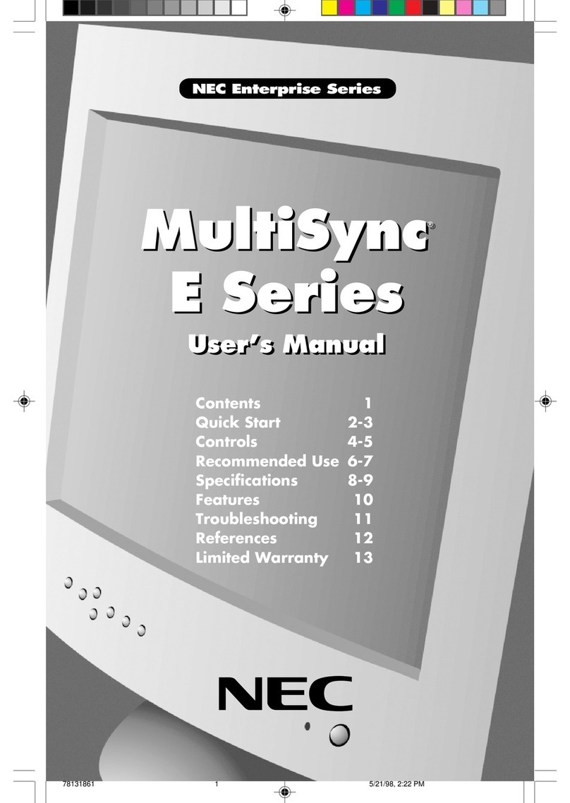 NEC MultiSync E500 User manual
