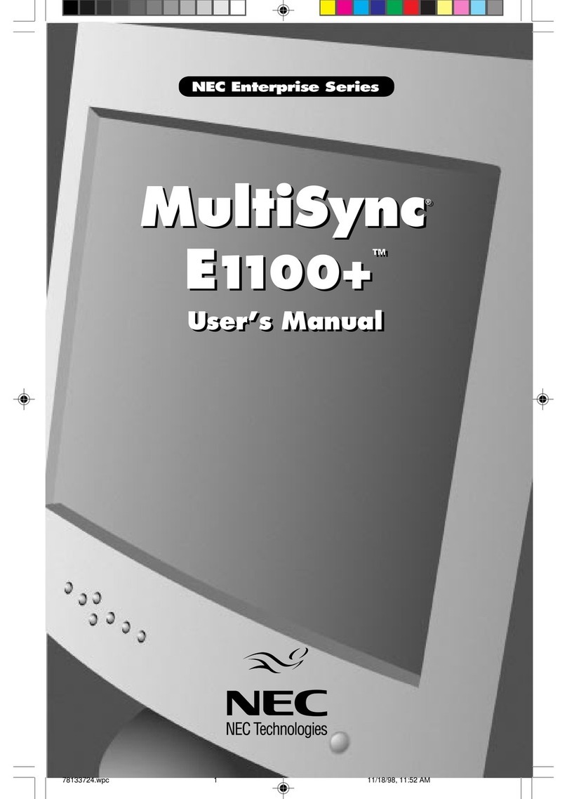 NEC MultiSync E1100+ User manual