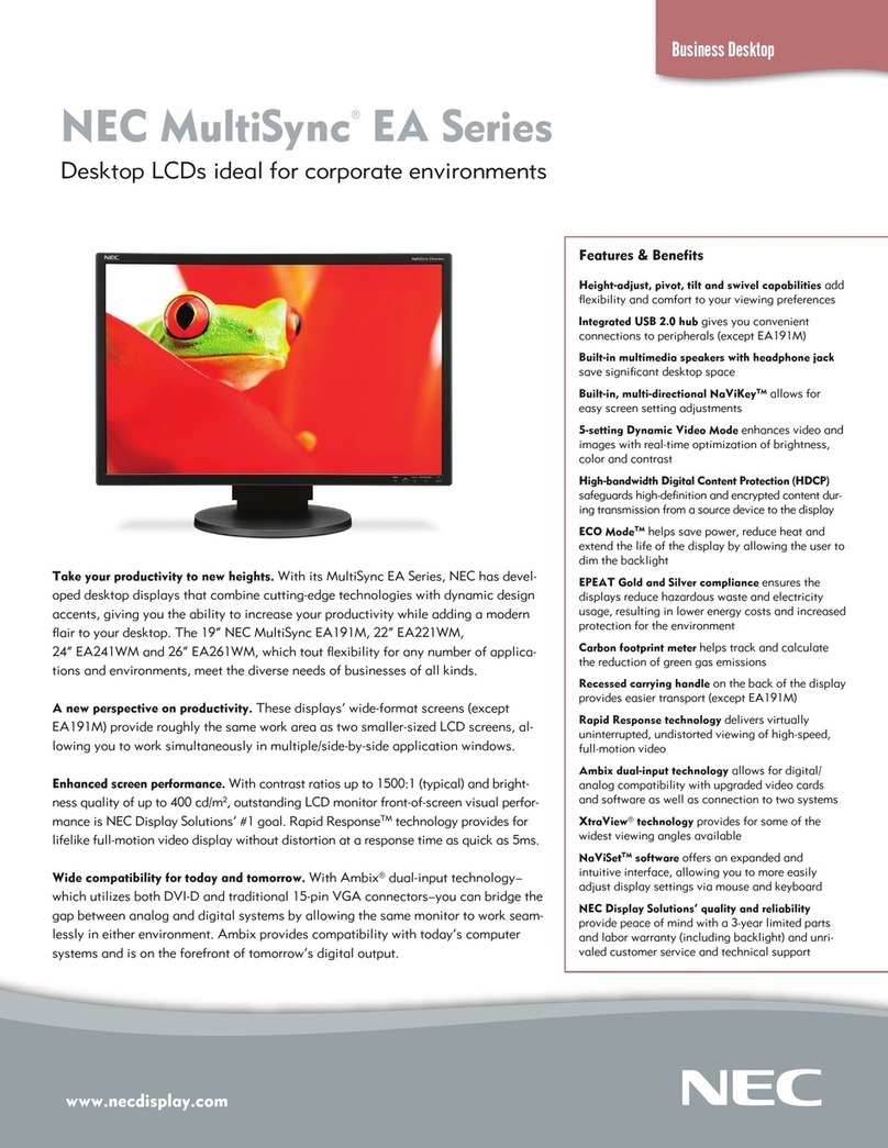 NEC MultiSync EA221WM User manual