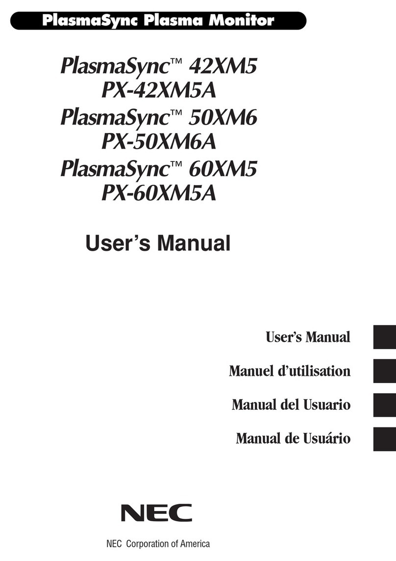 NEC 42XM5 - PlasmaSync - 42" Plasma Panel User manual