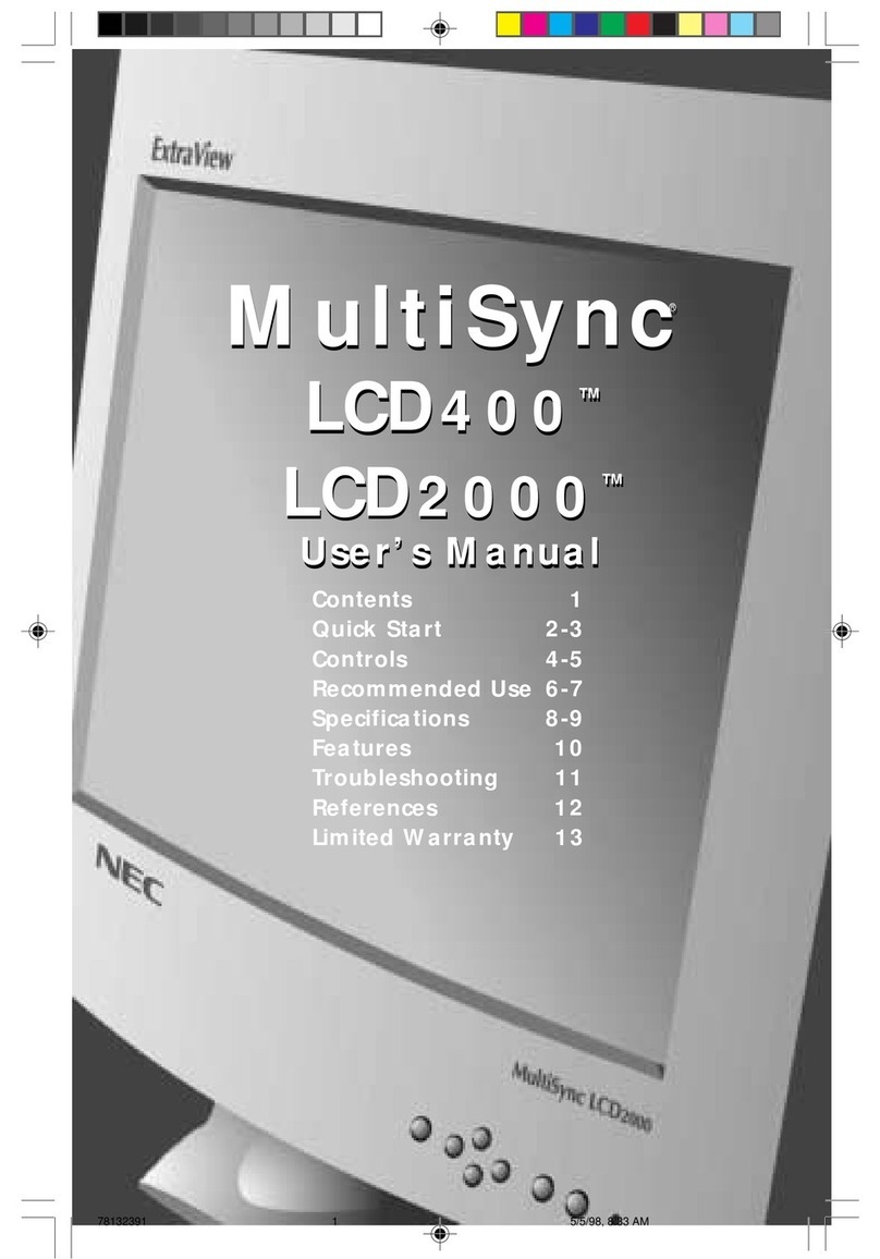 NEC MultiSync LCD2000 User manual NEC MultiSync LCD2000 User manual