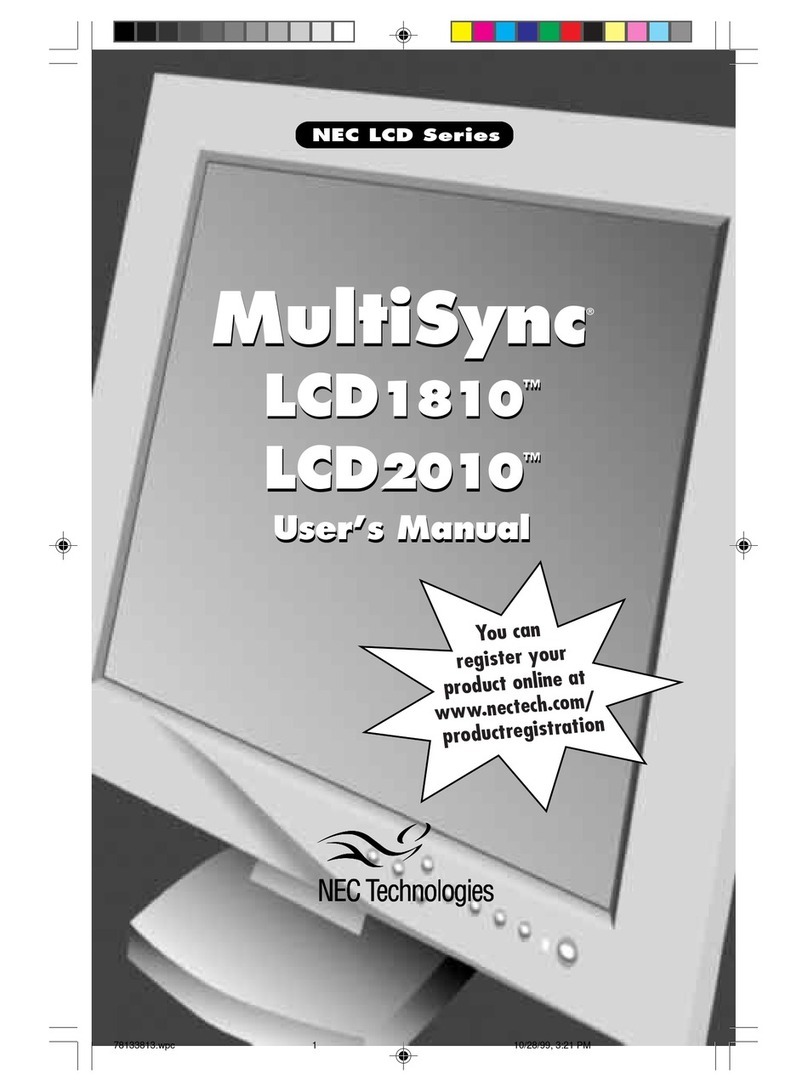 NEC LCD1810 - MultiSync - 18.1" LCD Monitor User manual
