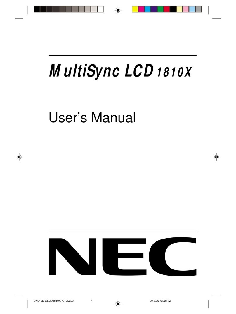 NEC MultiSync LCD1810X User manual
