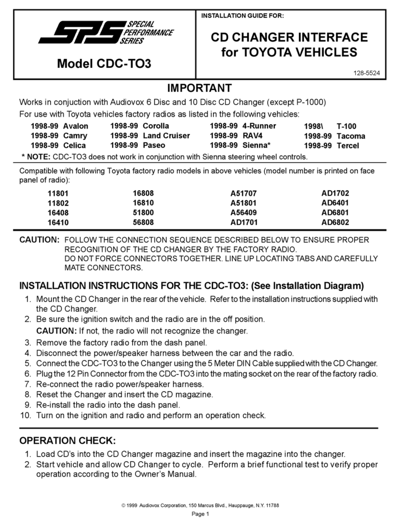 Audiovox CDC-TO3 User manual