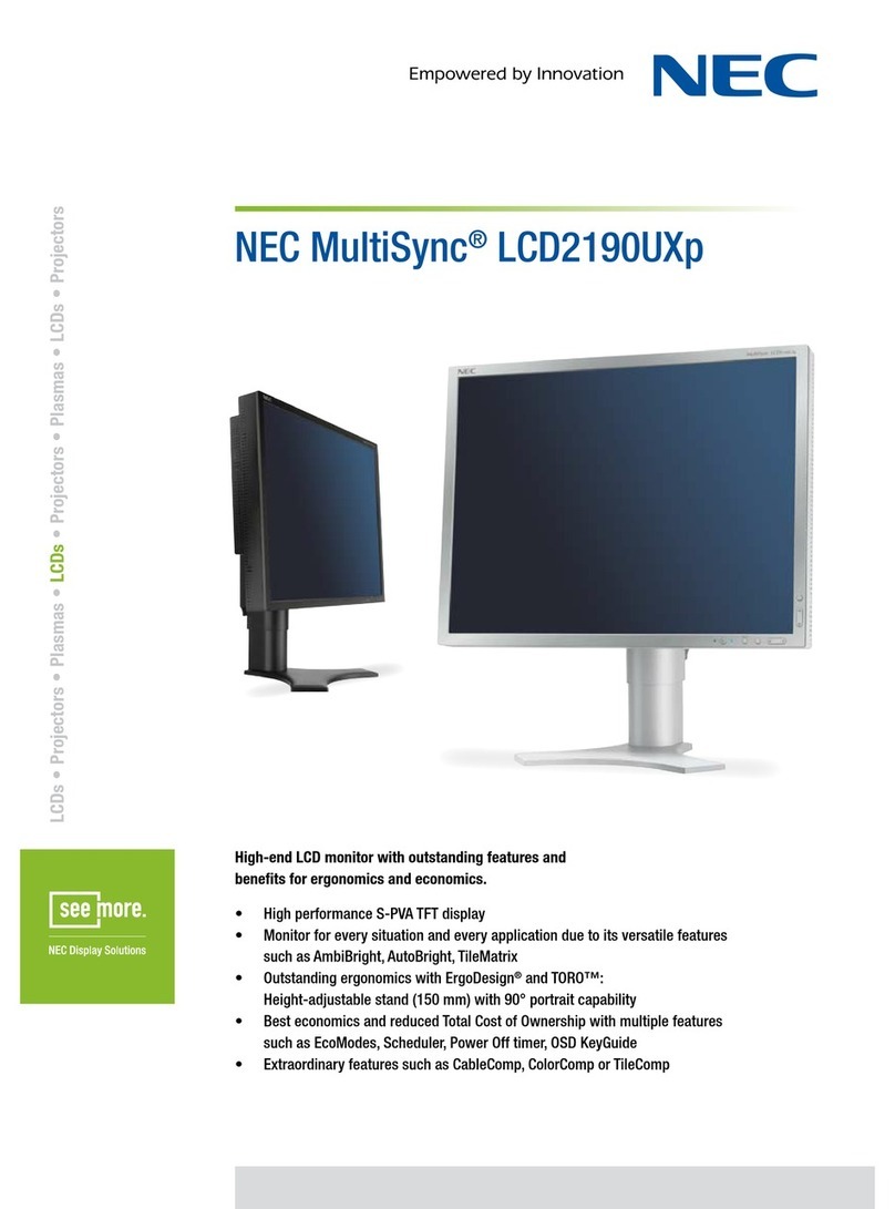 NEC LCD2190UXP - MultiSync - 21" LCD Monitor User manual NEC LCD2190UXP - MultiSync - 21" LCD Monitor User manual