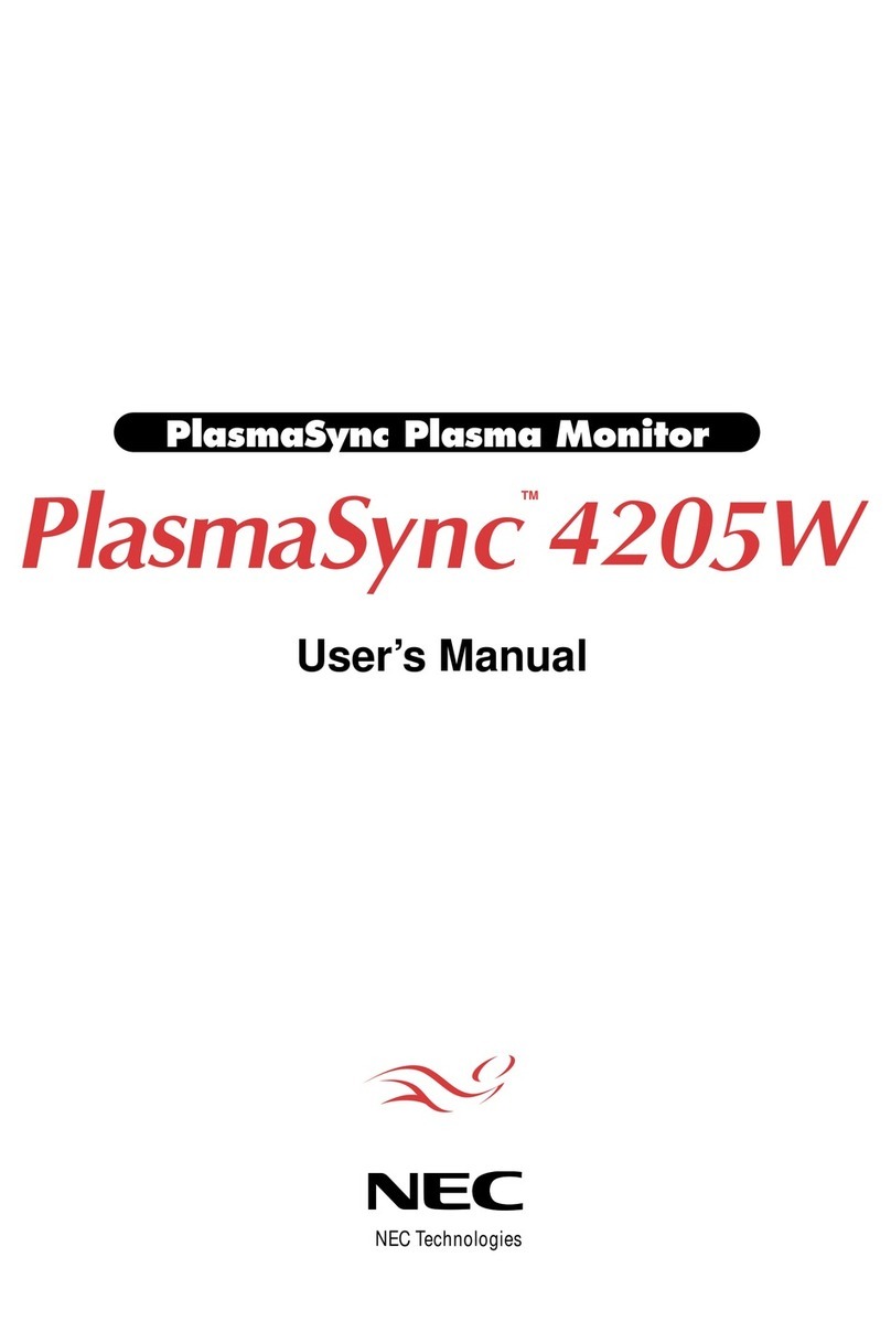 NEC PlasmaSync 4205W user manual