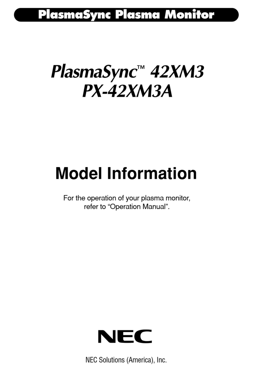NEC PlasmaSync 42XM3 User manual