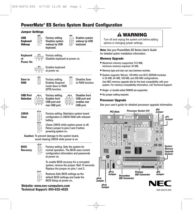 NEC POWERMATE ES Series User manual NEC POWERMATE ES Series User manual