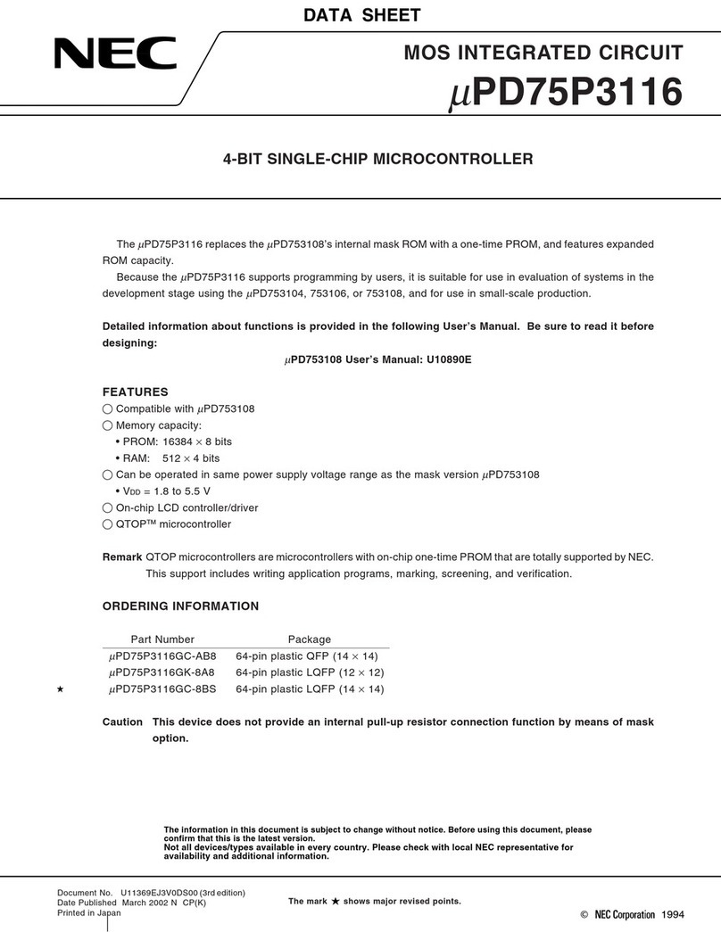 NEC uPD75P3116 User manual