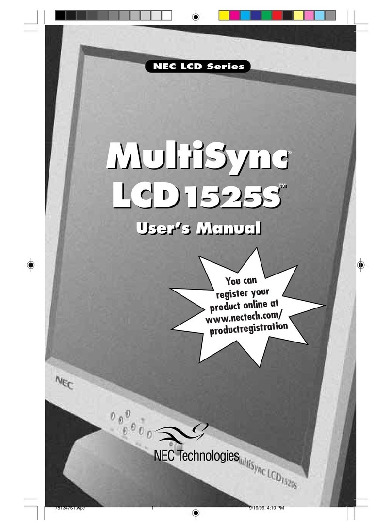 NEC MultiSync LCD1525S User manual