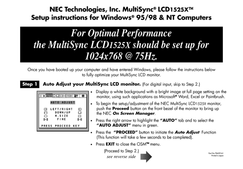 NEC MultiSync LCD1525X Manual