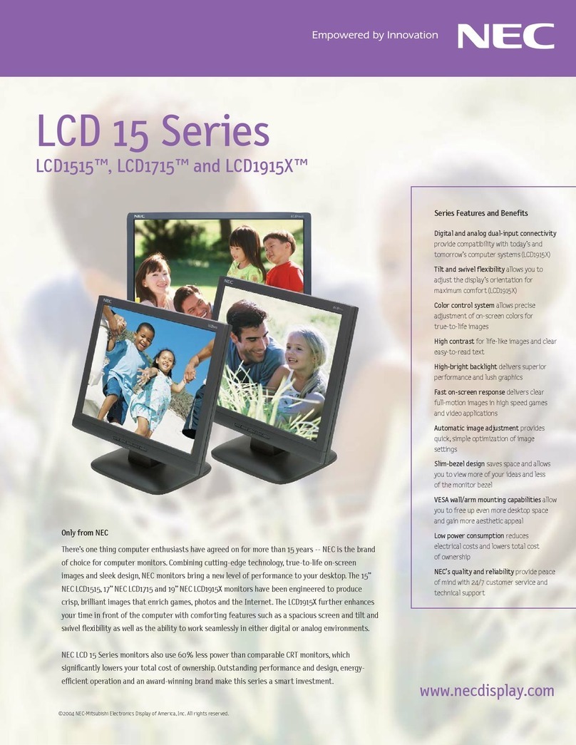 NEC MultiSync LCD1515 User manual