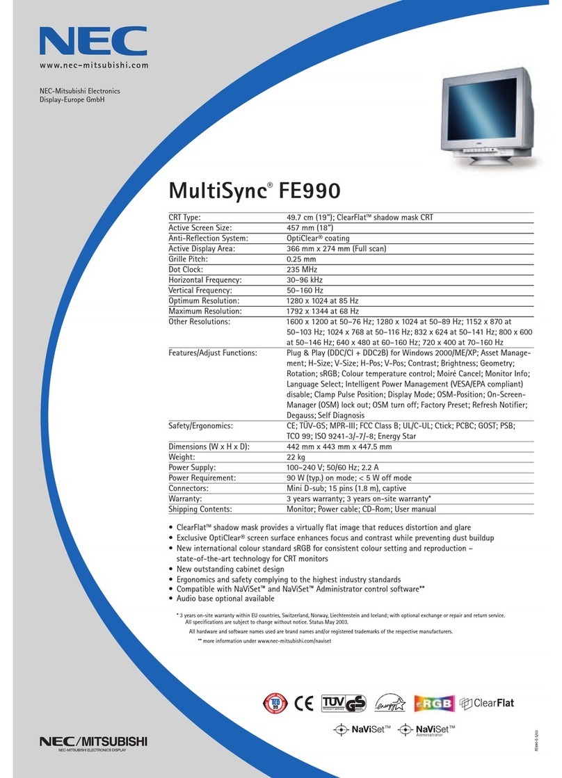 NEC MultiSync FE990 User manual