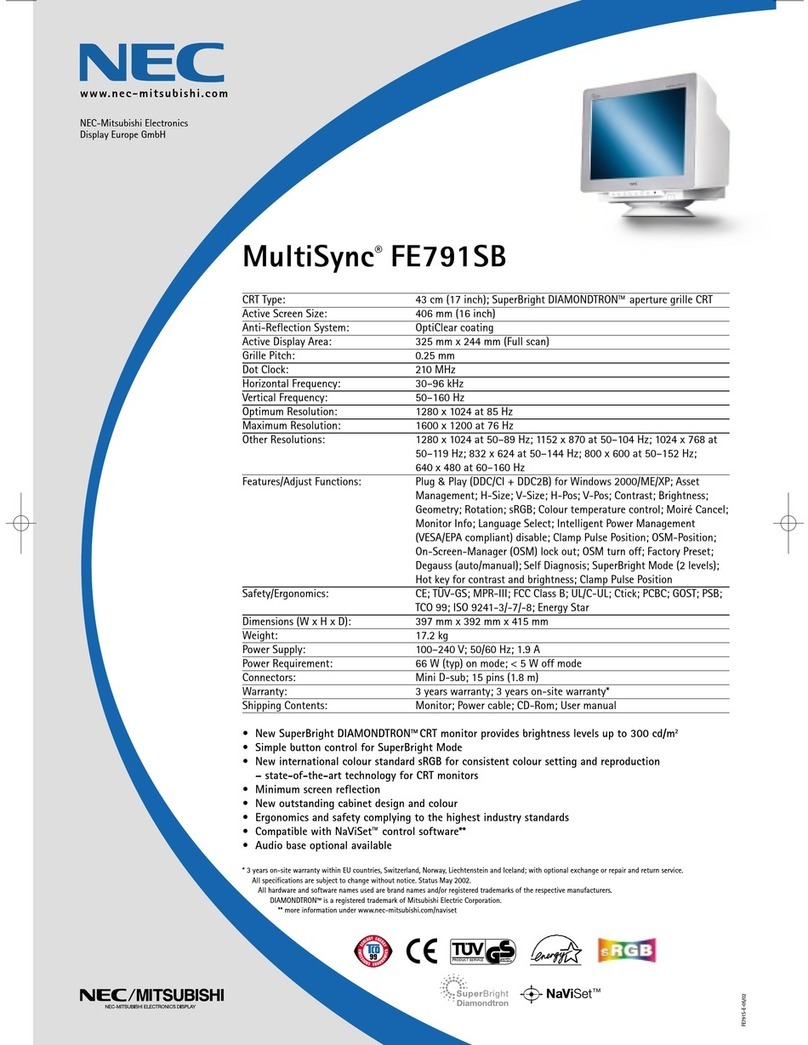 NEC MultiSync FE791SB User manual