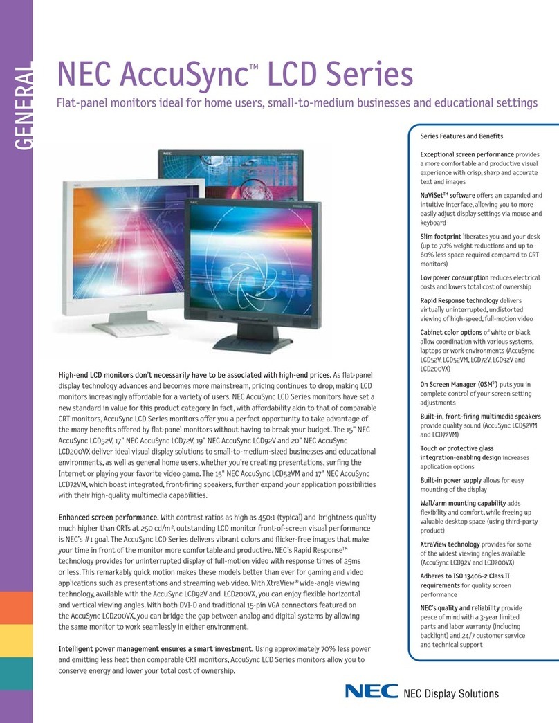 NEC AccuSync LCD52V User manual